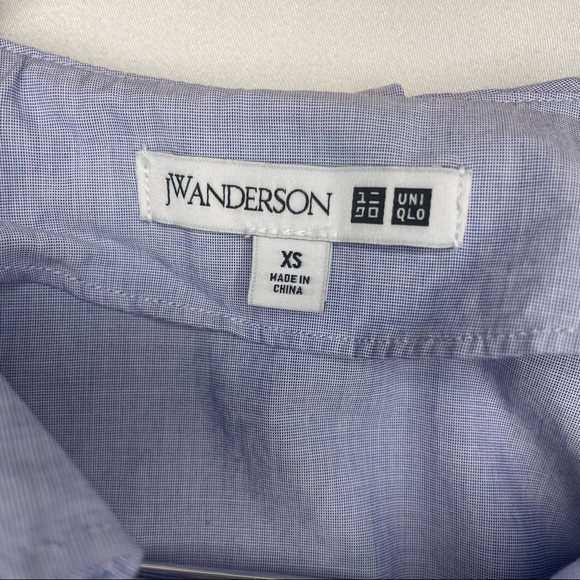 JW Anderson Light Blue Button Down Ruffle Neck Shirt - Picture 5 of 6
